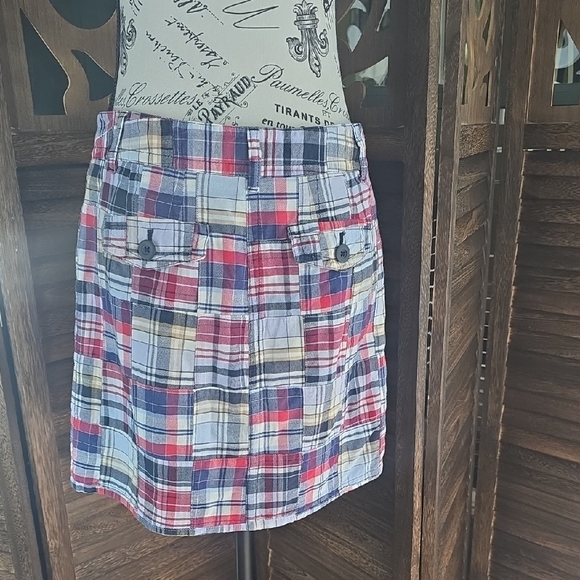 LOFT Multicolor Plaid Madras Skirt - Picture 2 of 4